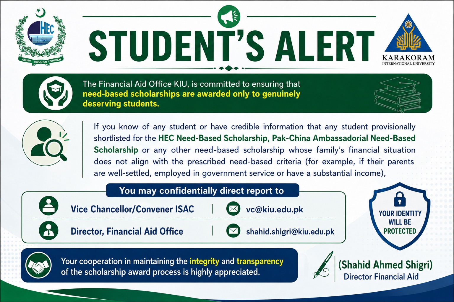 Student's Alert 